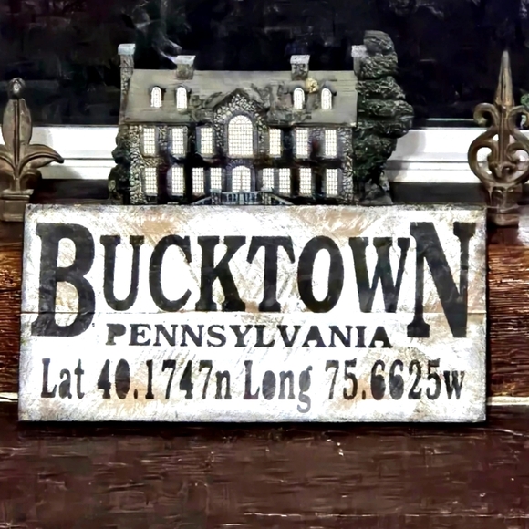 BUCKTOWN, PA RUSTIC WOOD TOWN SIGN - Picture 1 of 4